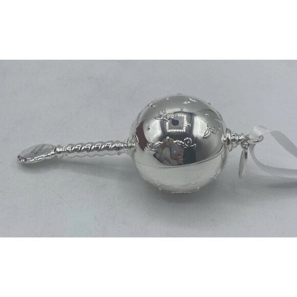 REED & BARTON Ornament Silver Plated 2019 Babys First Christmas Rattle Holiday - Picture 9 of 16